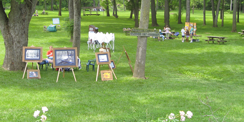 Plein air painters at Adams Mill