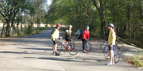 Bikers stopping to visit the mill